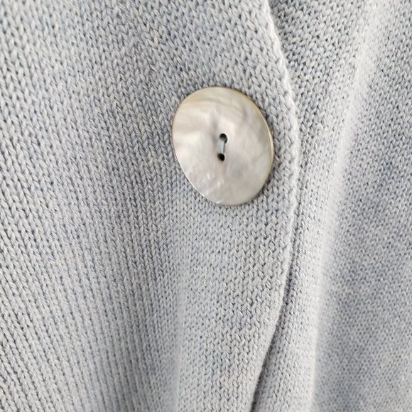 J. Jill Single-Button Cardigan Sweater Size SMALL French Blue Knit 10% Silk - Picture 4 of 10